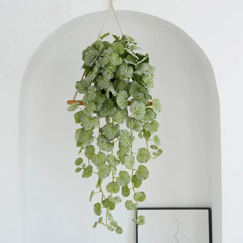 Artificial Green Hanging Plant with Lush Leaves for Home Decor and Indoor Spaces