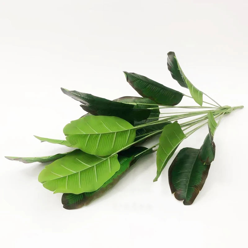 Artificial Green Banana Leaves Bundle for Home Decor and Floral Arrangements