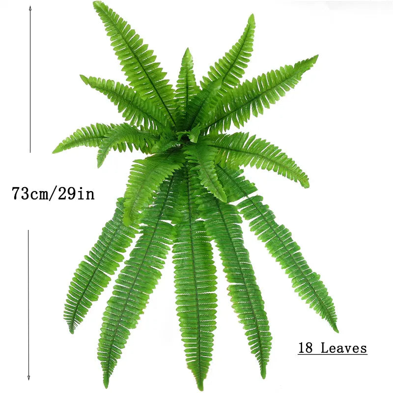 Lifelike Mağazam 73cm Green Artificial Fern Plant with 18 Leaves for Home Decor