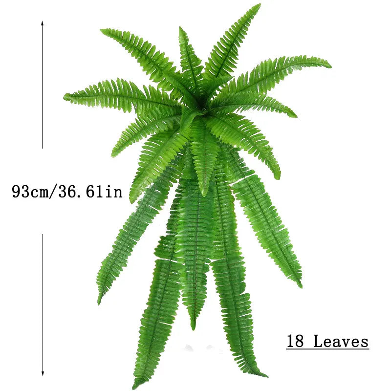 Mağazam 93cm Artificial Green Plant with 18 Leaves for Home Decor and Indoor Spaces