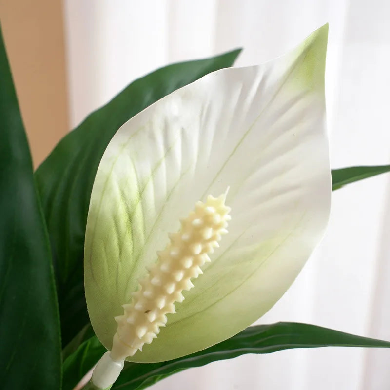 Elegant Peace Lily Artificial Plant with Vibrant Green Leaves for Home Decor