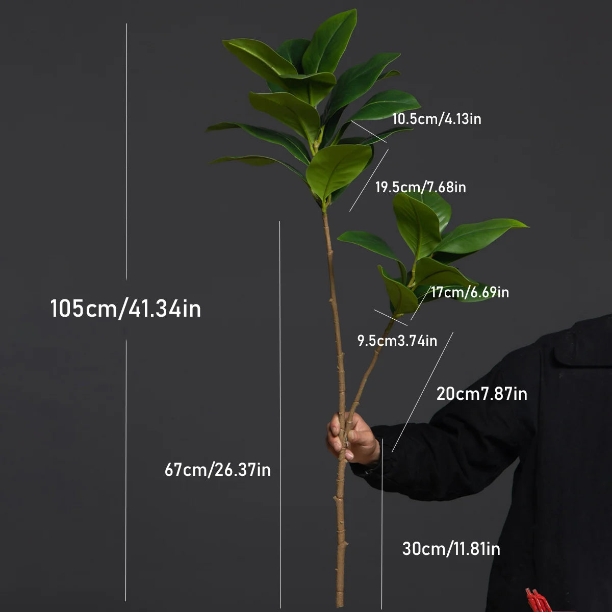  Artificial Ficus Plant 105cm Tall with Realistic Leaves for Home Decor