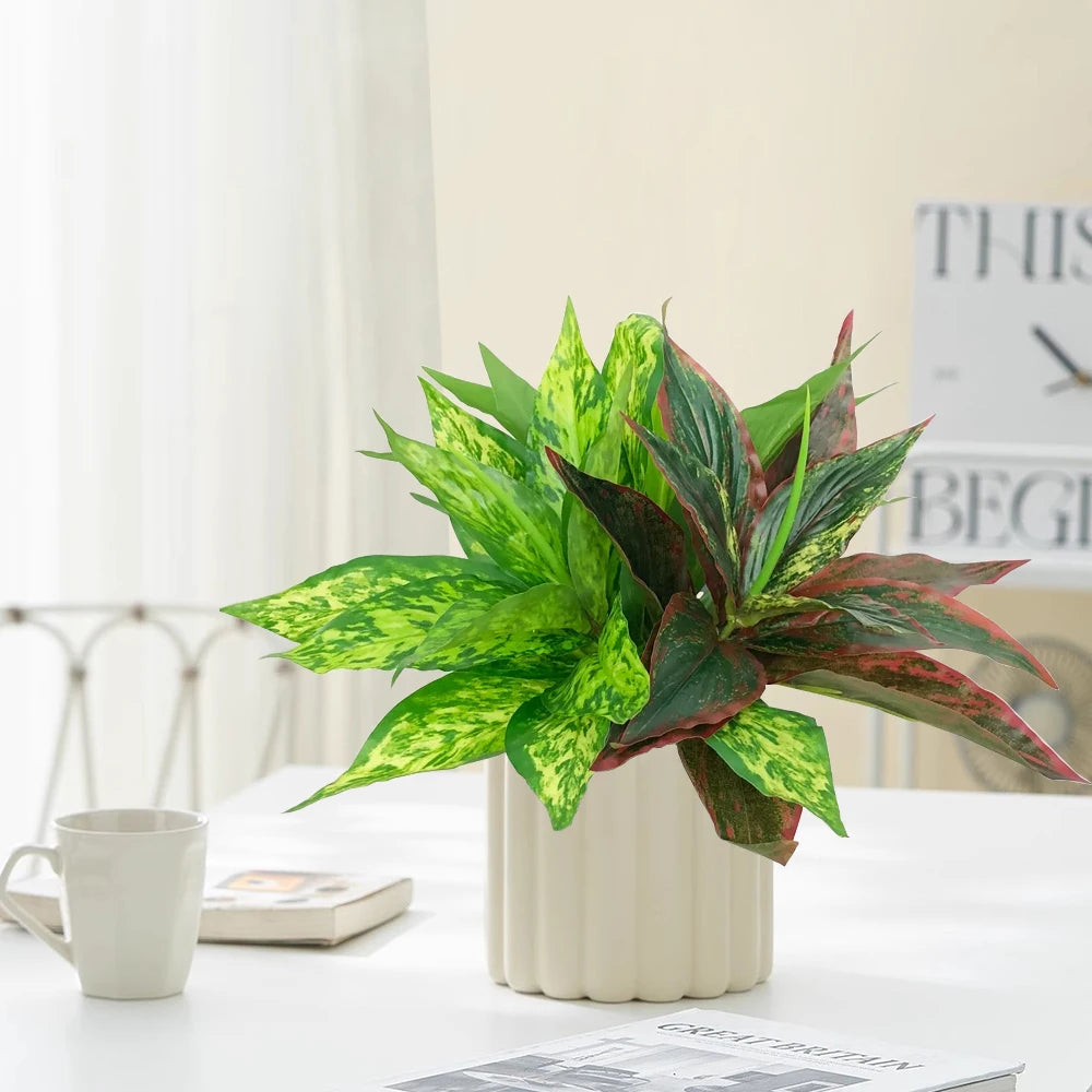 Jannaflora Decorative Indoor Plant with Lush Green Leaves in Modern Ceramic Pot for Home Decor