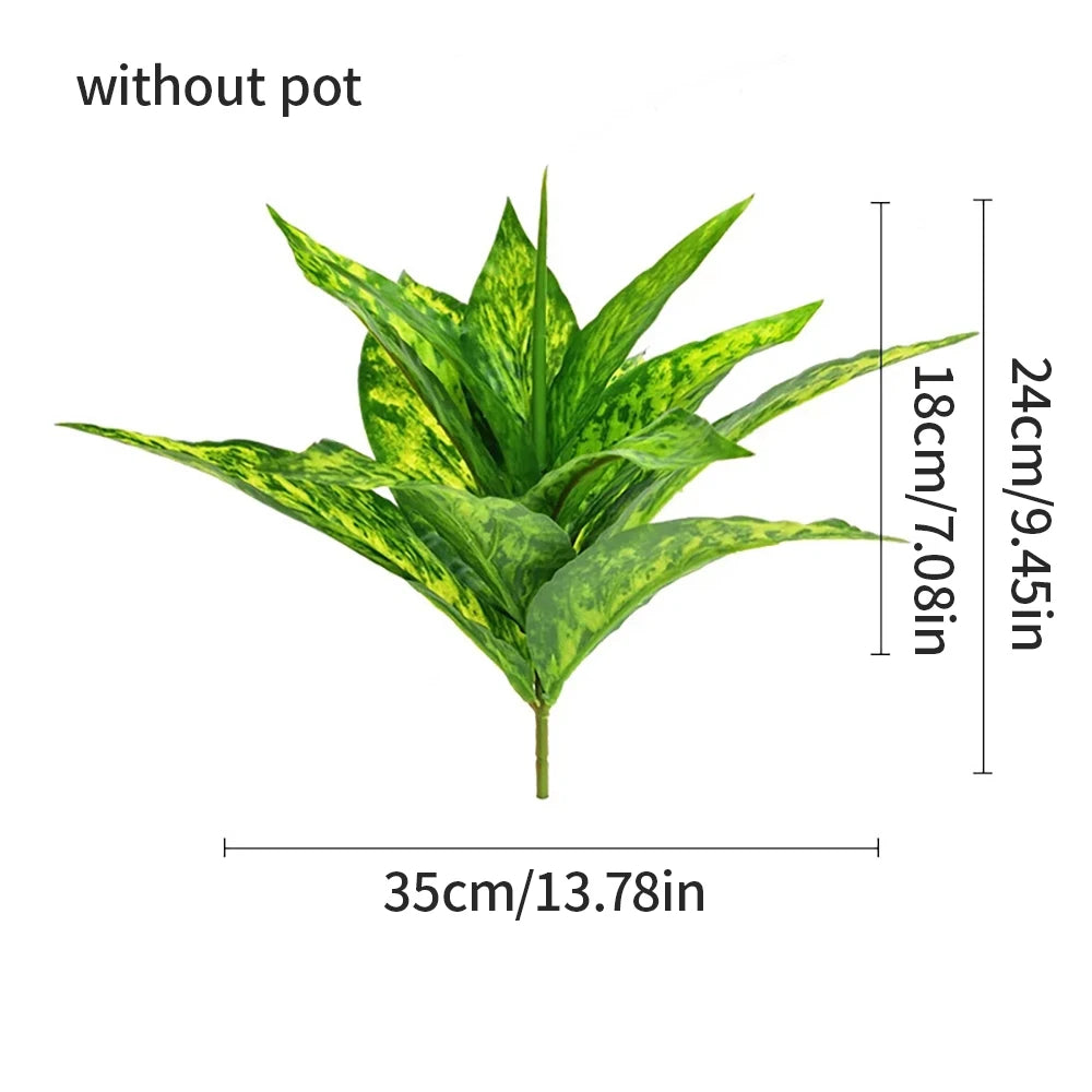 Jannaflora Artificial Potted Plant without Pot, 35cm Tall, Perfect for Home Decor