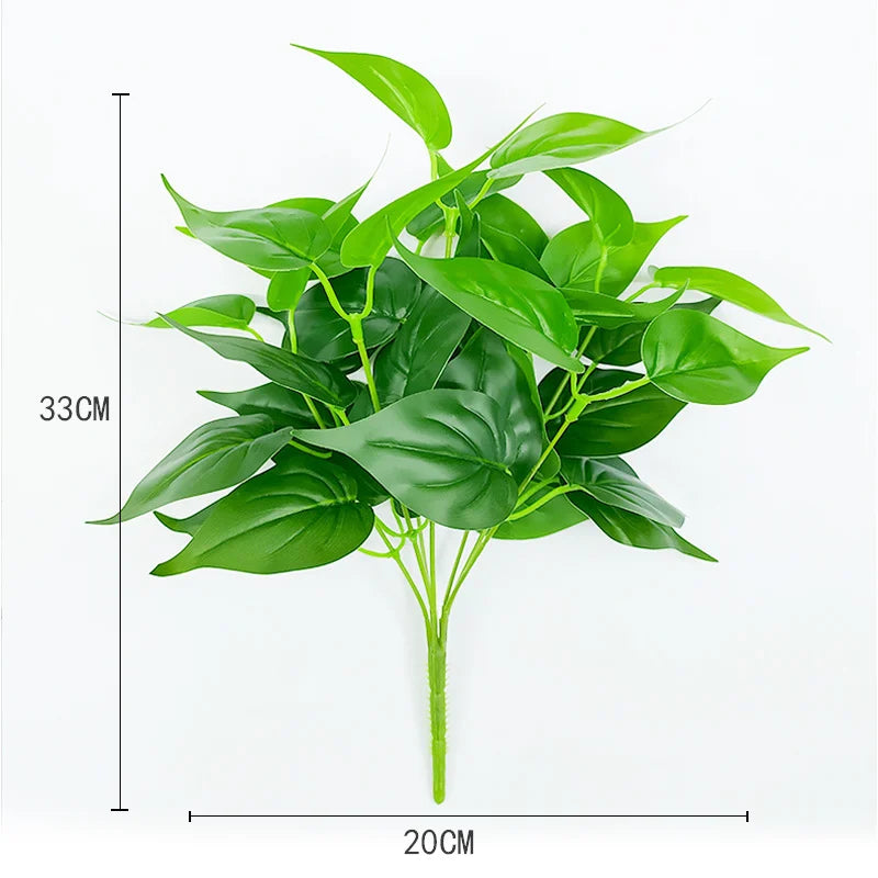 Artificial Green Leaf Plant Arrangement 33cm Tall for Home or Office Décor