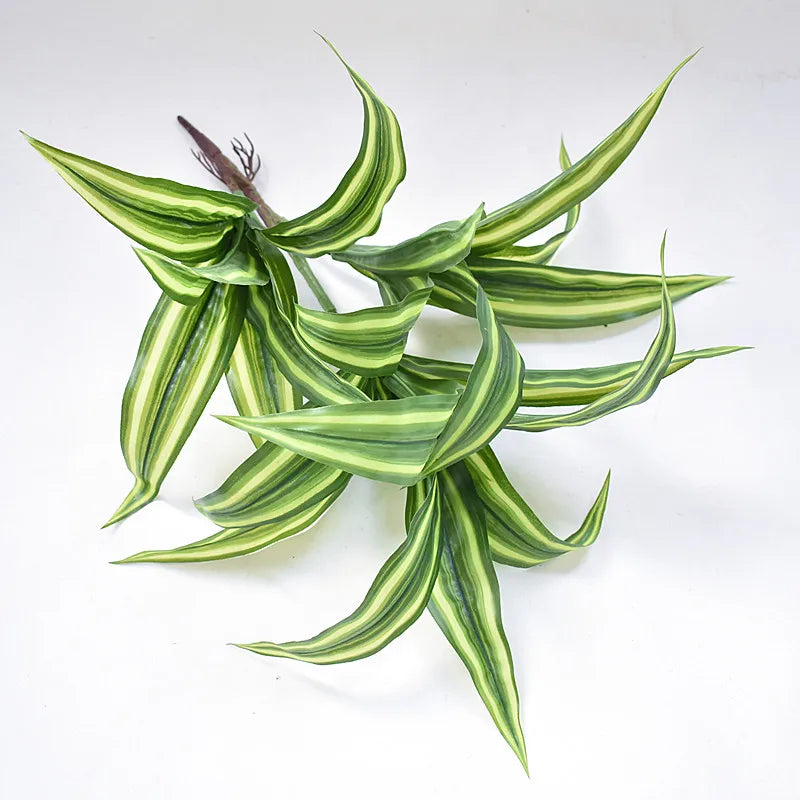 Indoor Decorative Plant with Striped Green Leaves for Home and Office Decor