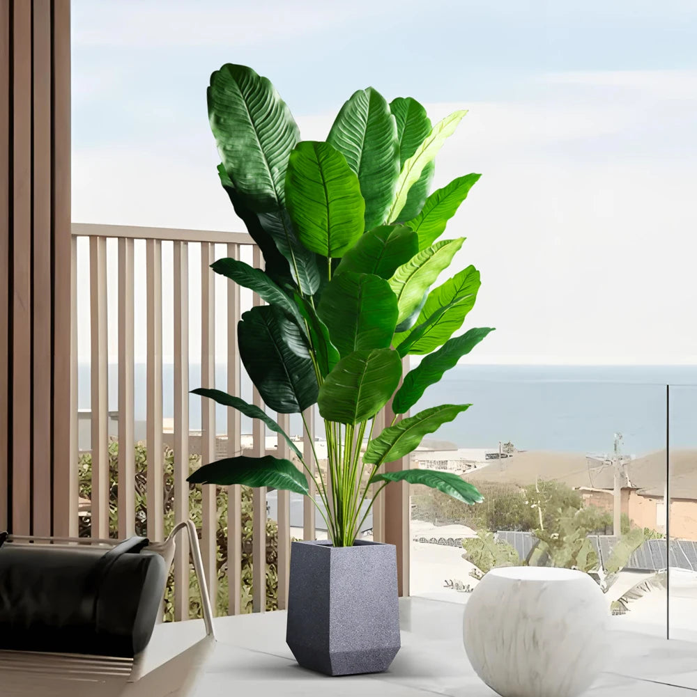  Artificial Fiddle Leaf Fig Tree in Gray Pot for Stylish Home Decor