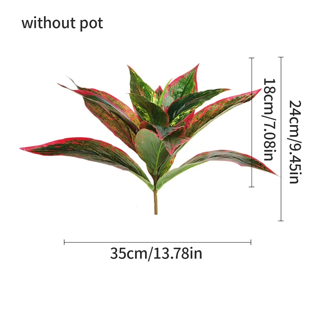 Artificial Mağazam Plant in Green and Red, 35cm tall, perfect for home decor without pot