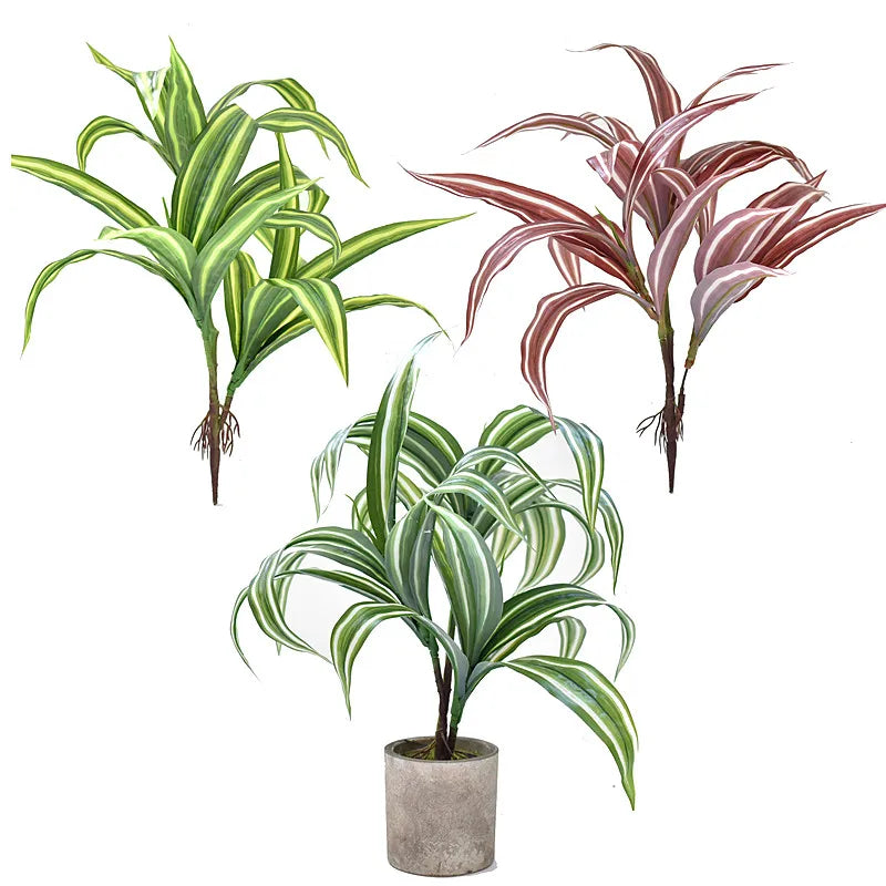 Mağazam Decorative Indoor Plants Set with Green and Burgundy Leaves for Home Aesthetics