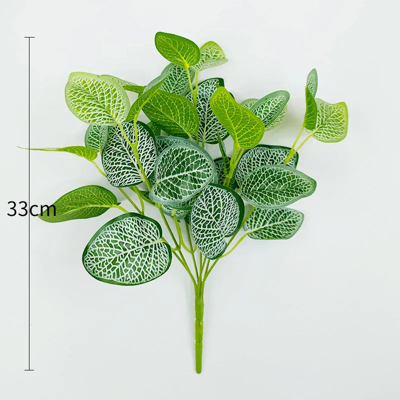 Artificial 33cm Foliage Plant with Detailed Green Leaves for Home Decor