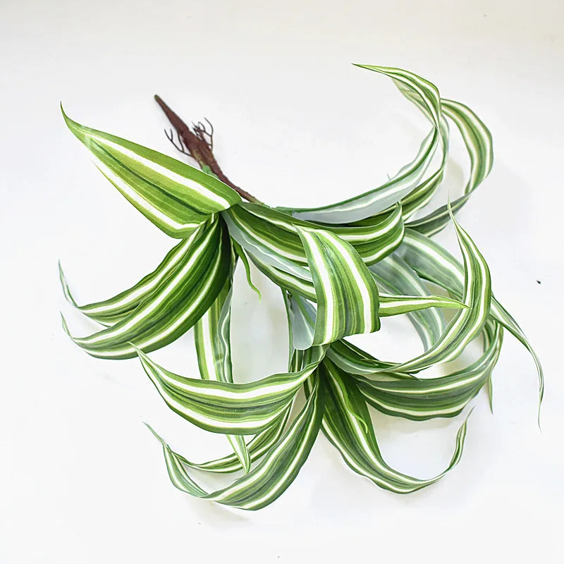 Artificial Spider Plant with Lush Green and White Striped Leaves for Home Decor