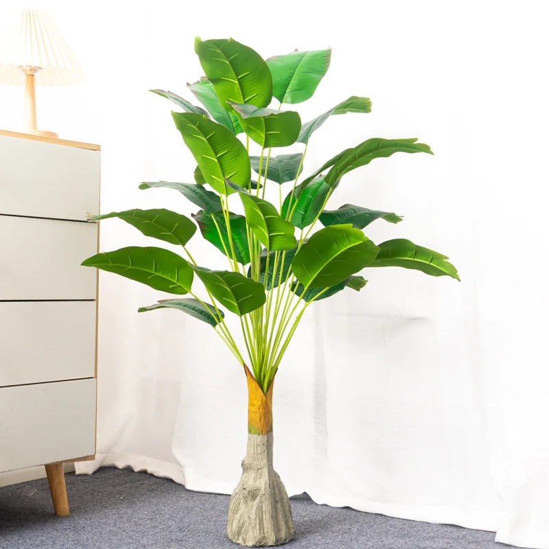 Artificial Floor Plant with Realistic Green Leaves for Home Decor