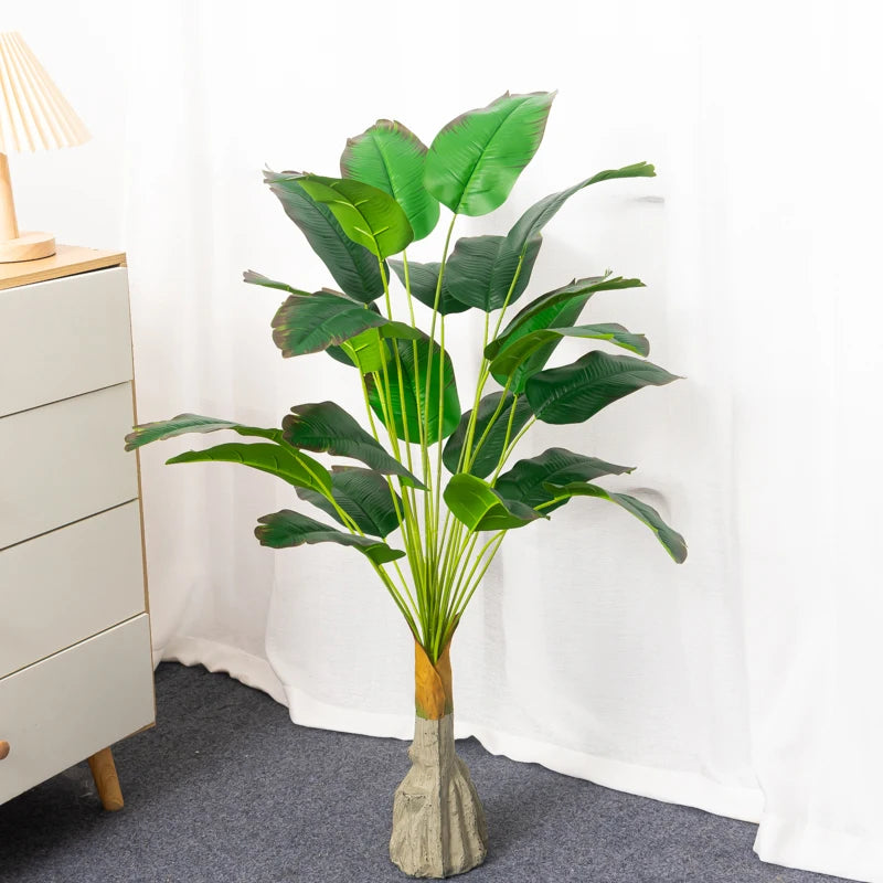 Artificial Potted Plant with Lush Green Leaves for Home Decor