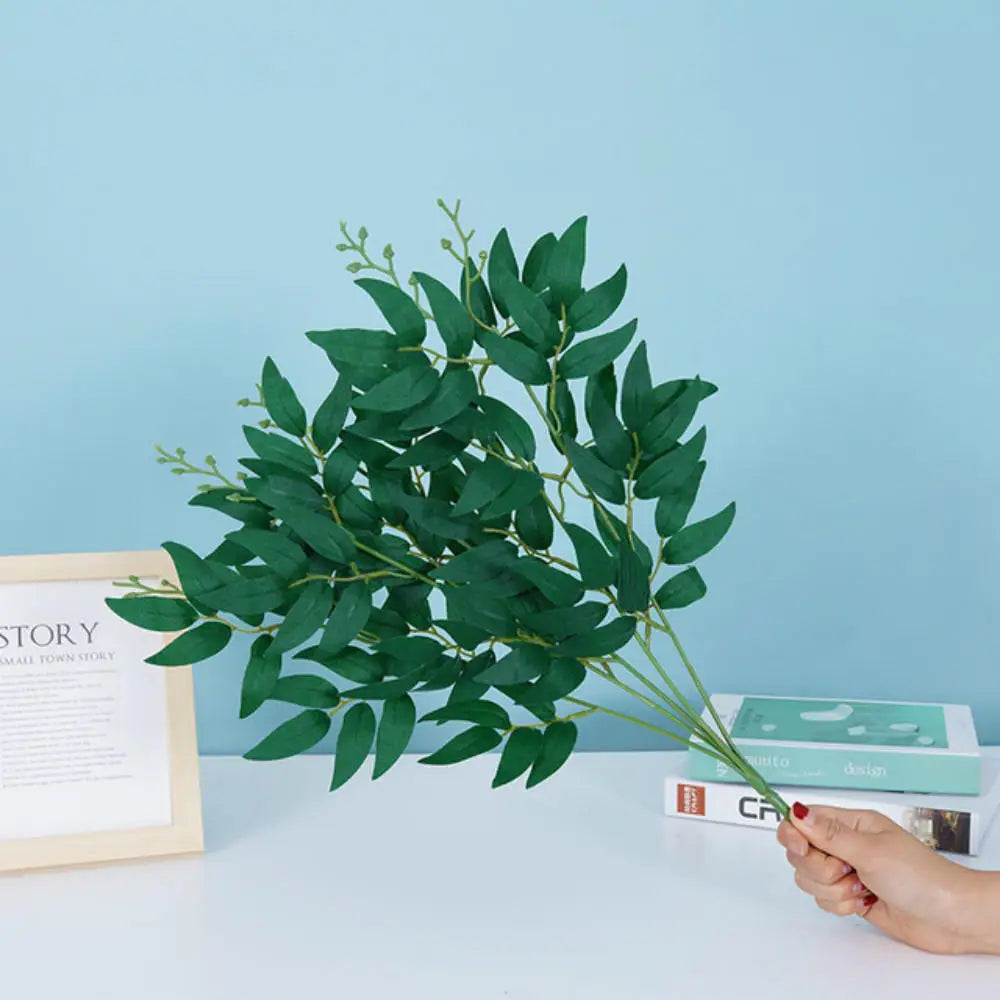 artificial white flower decoration with realistic leaves for home and event styling
