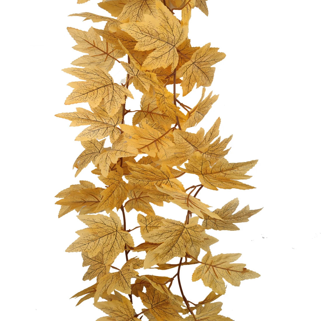 Artificial Golden Maple Leaf Garland for Autumn Decoration and Home Decor