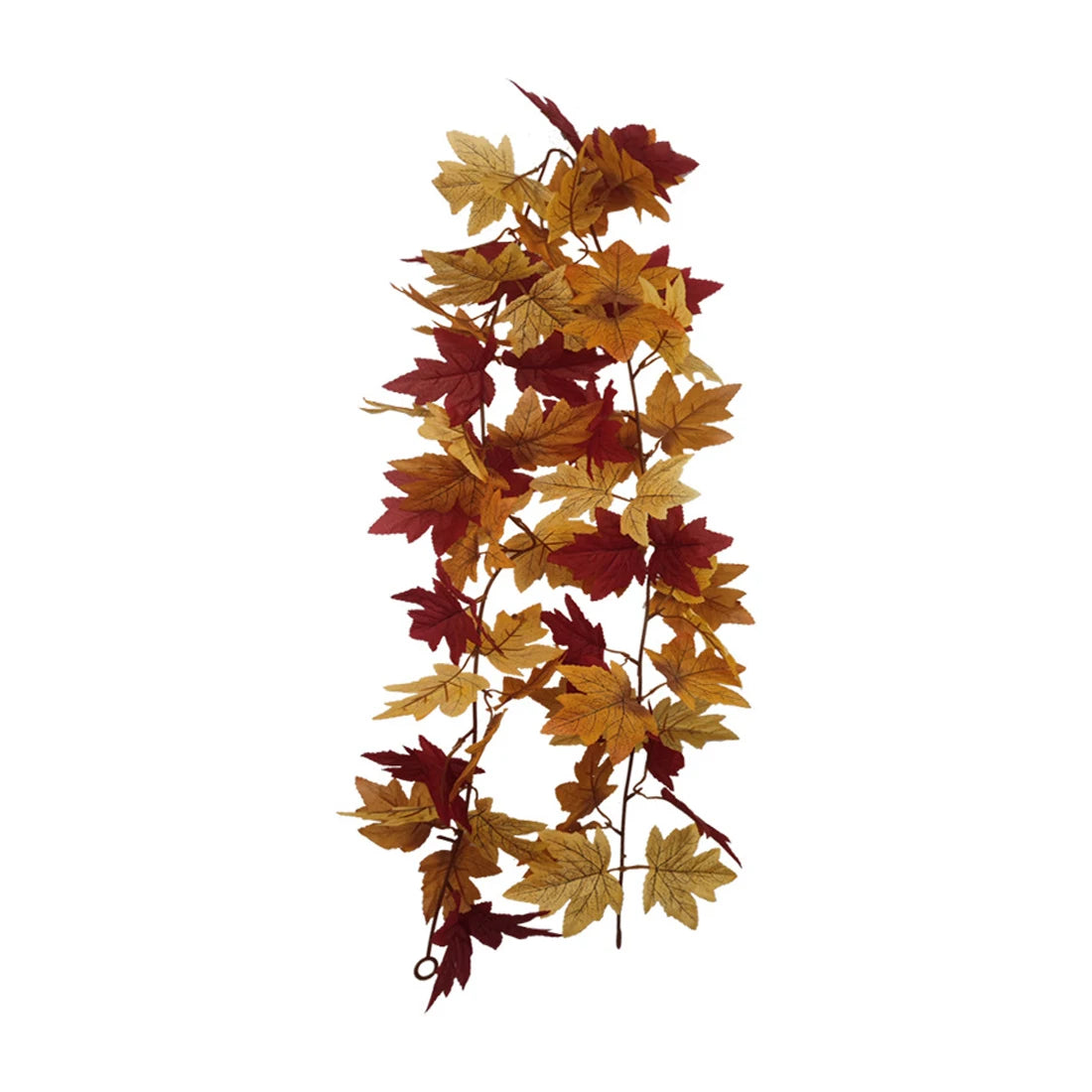 Artificial Autumn Maple Leaf Garland in Red and Gold for Seasonal Home Decor