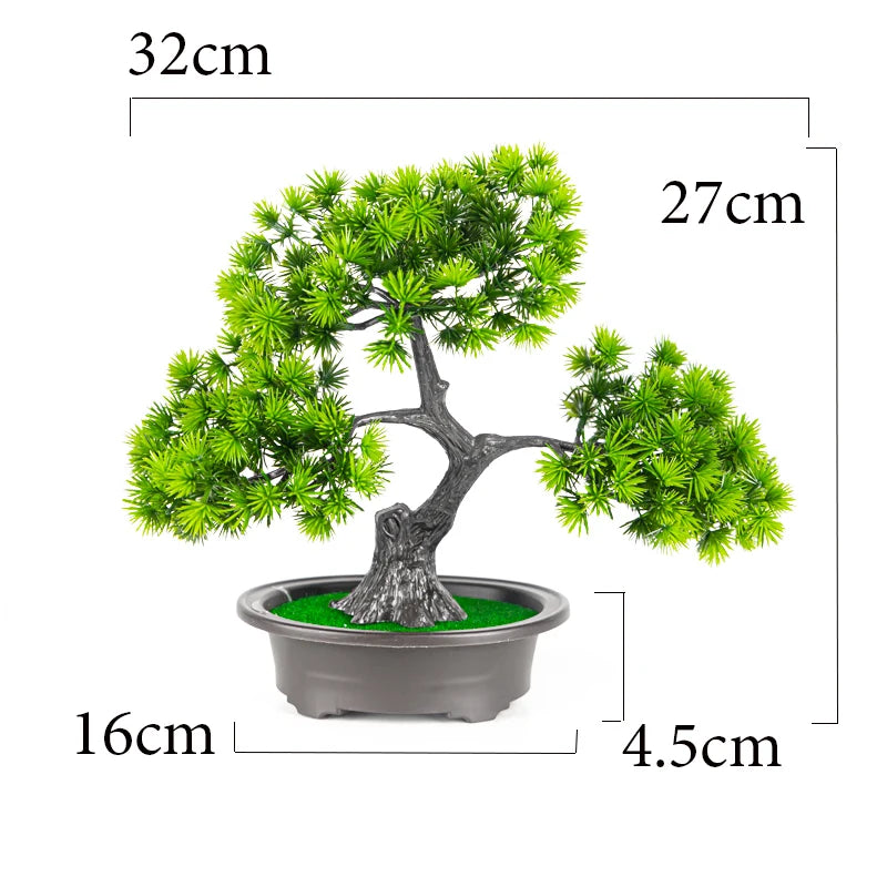  Artificial Bonsai Tree in Grey Pot, 32cm Tall, Perfect for Home Decor