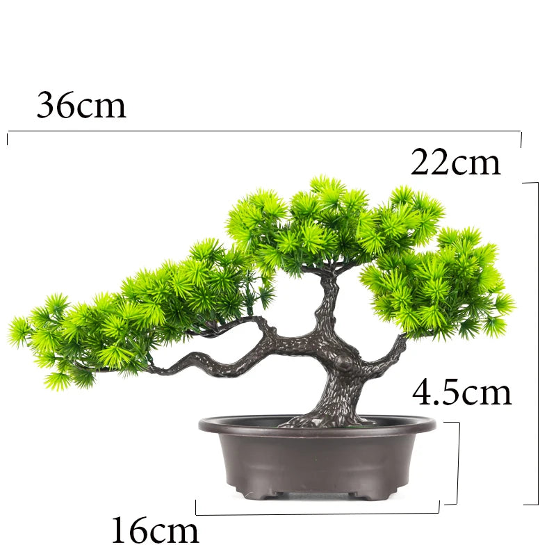  Artificial Bonsai Tree in Pot, 36cm Tall with Lush Green Foliage for Home Decor