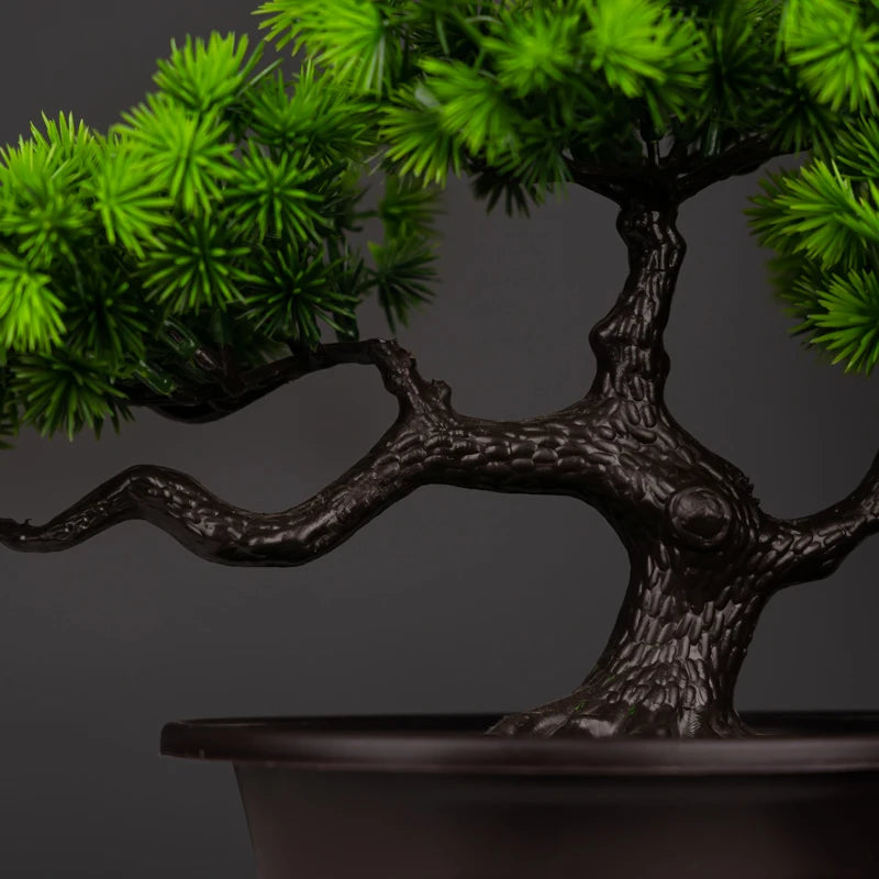 Artificial Bonsai Tree in a Decorative Pot with Realistic Green Foliage for Home Decor