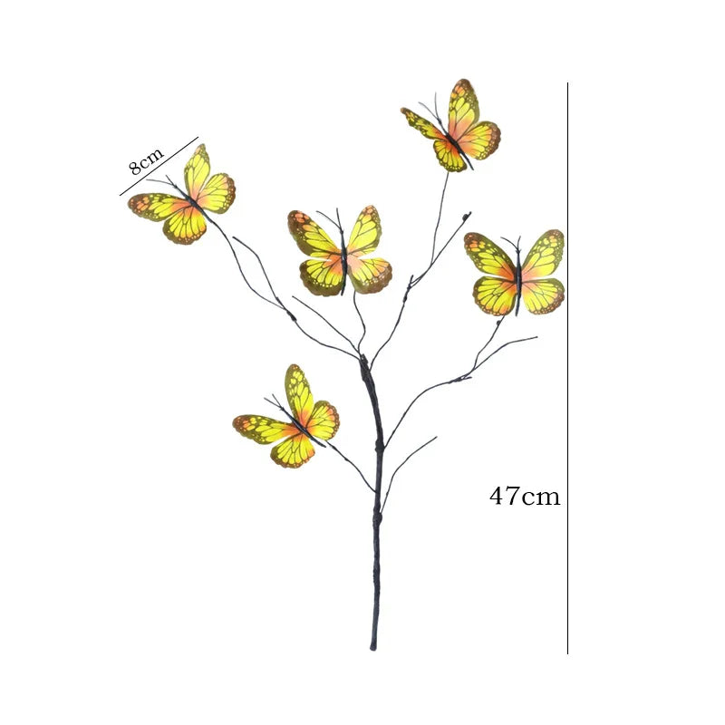 Mağazam Decorative Branch with Yellow Butterflies, 47cm Tall for Home Decor