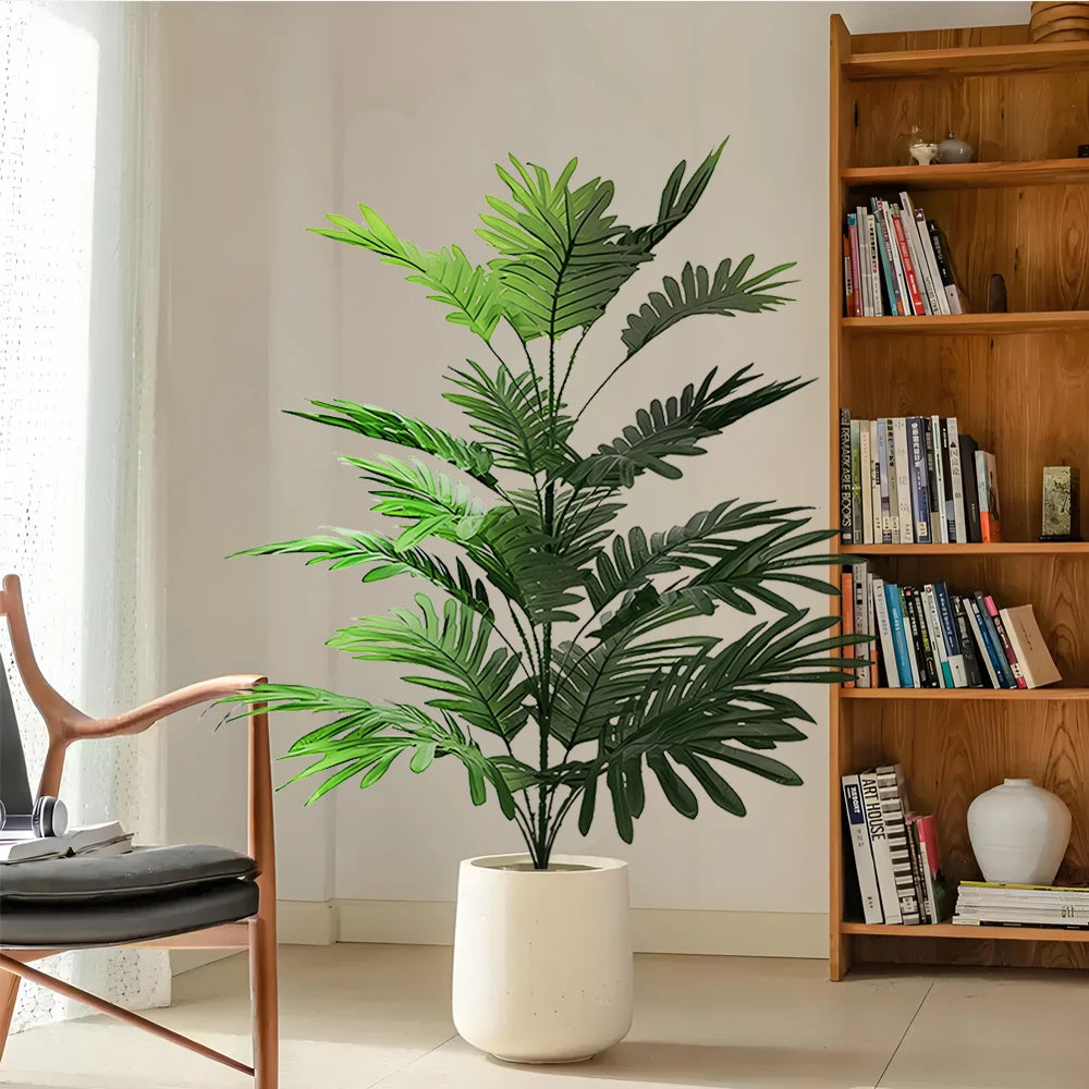 Artificial Palm Plant in White Pot for Home Decor by Mağazam with Lush Green Leaves