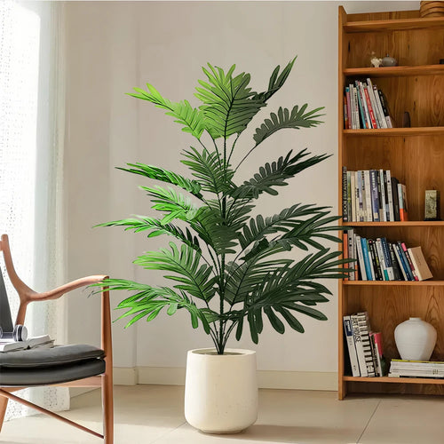 Artificial Palm Plant in White Pot for Home Decor by Mağazam with Lush Green Leaves