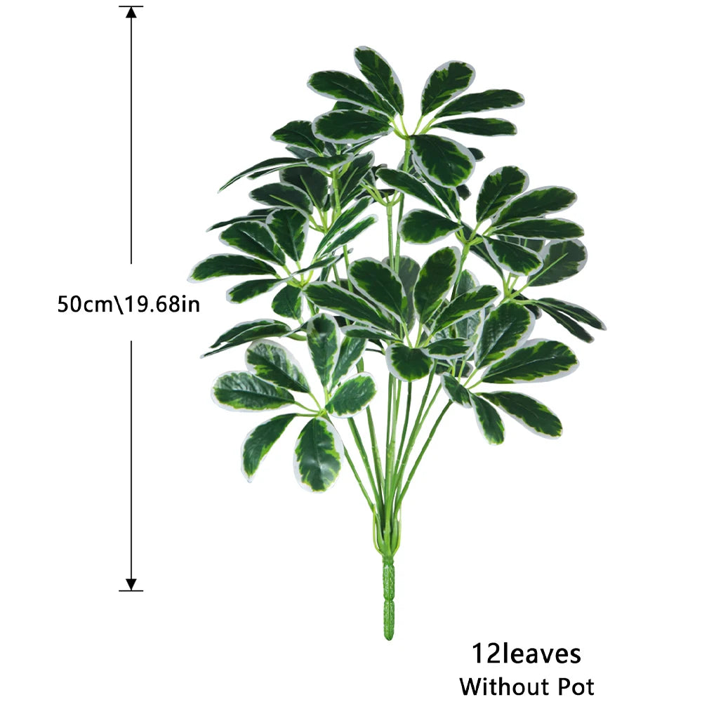 Artificial Plant with 12 Leaves, 50cm Tall for Indoor Home Decoration