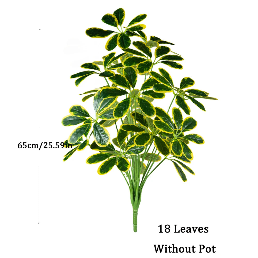 Artificial Plant with 18 Green Leaves, 65cm Tall for Home Decoration