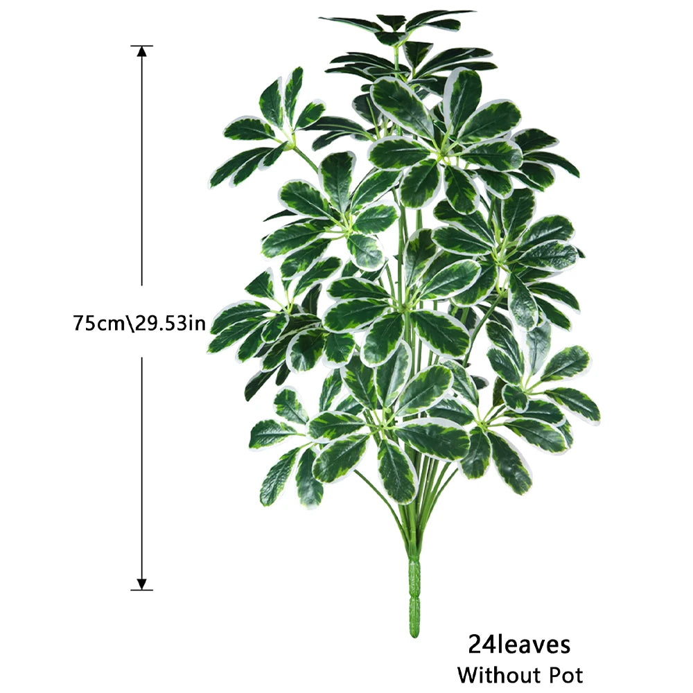 Artificial Green Plant with 24 Leaves, 75cm Tall, Perfect for Home Decor
