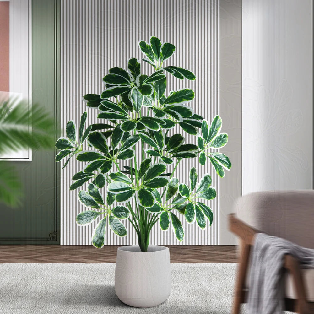 Indoor Faux Potted Plant with Lush Green Leaves for Home Decor
