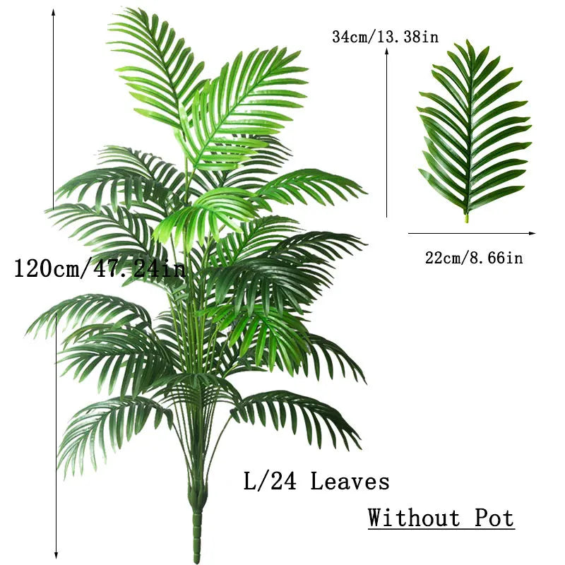 L/24 Leaves Artificial Palm Tree 120cm Tall for Home Decoration