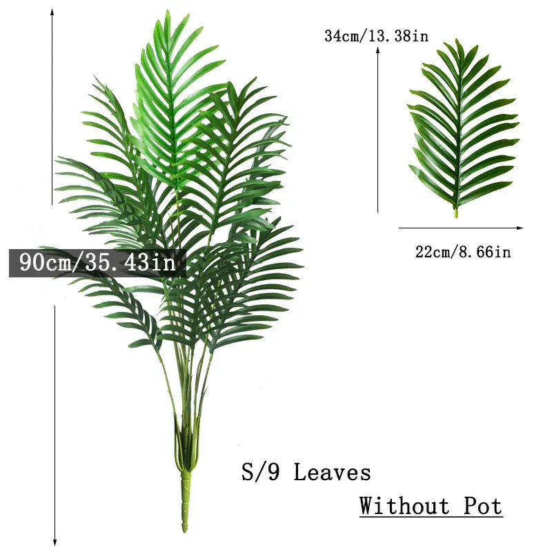 Artificial Palm Plant with 9 Leaves, 90cm Tall, Ideal for Home Decor
