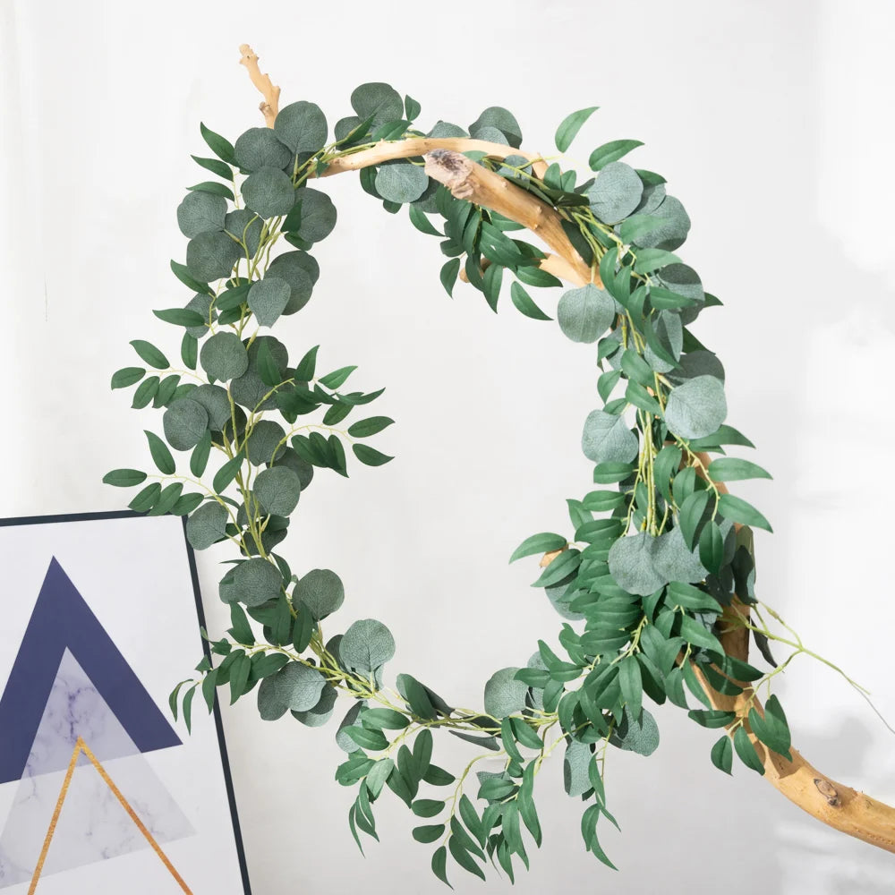 Artificial Eucalyptus Wreath by Mağazam with Greenery for Home Decor and Seasonal Displays