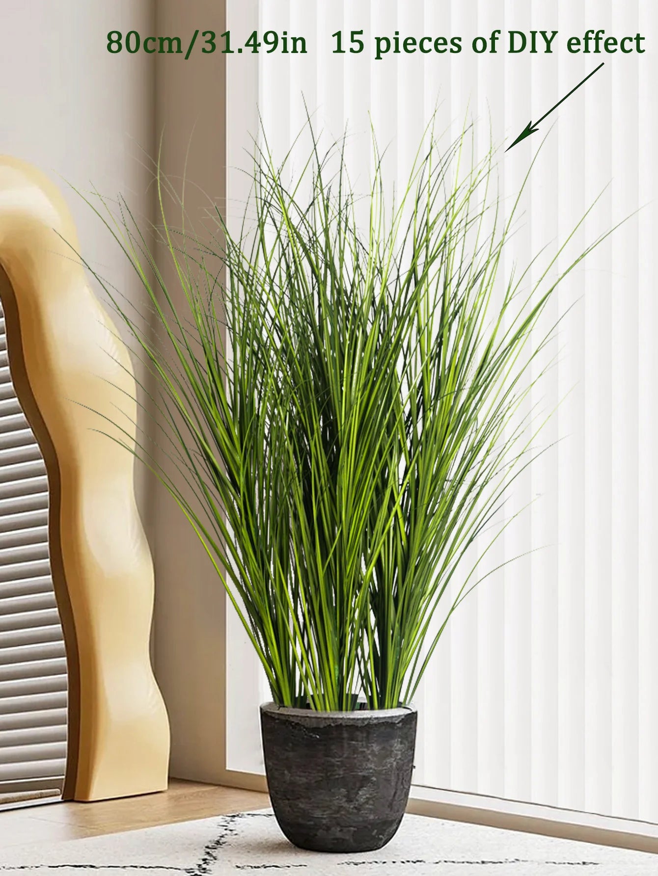 Decorative 80cm fake grass plants for office in a stylish pot, perfect for enhancing indoor aesthetics