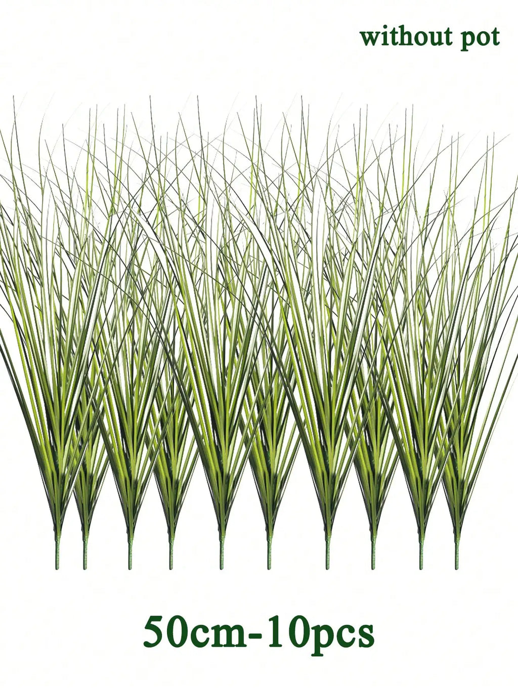 Set of 10 artificial 50cm fake grass plants for office use, perfect for easy indoor decor