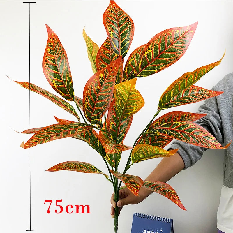 Colorful 75cm fake magnolia branch decor with vibrant leaves for home styling