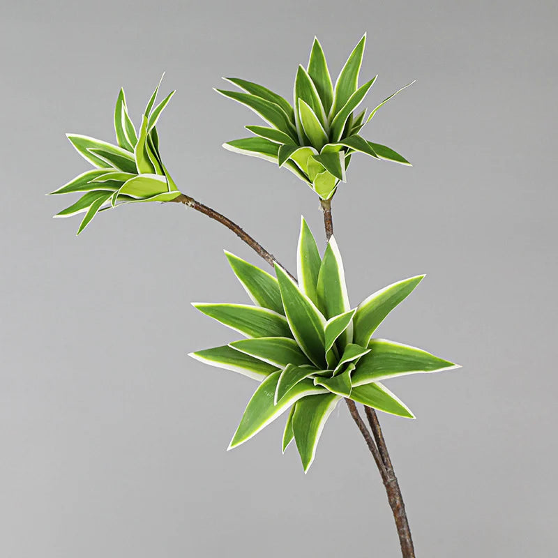 Artificial Green and White Sansevieria Plant with Lifelike Leaves for Home Decor
