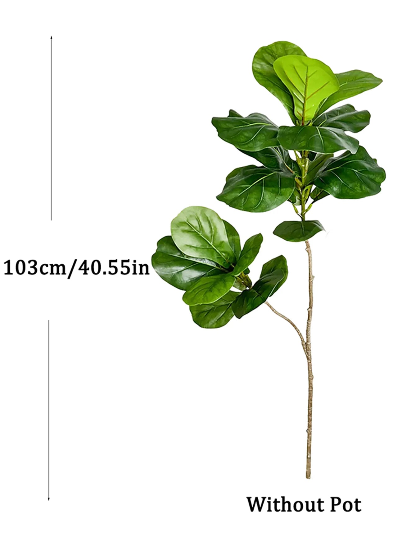 Realistic 103cm Fake Rubber Plants for Decor with Lush Green Leaves and Natural Appearance