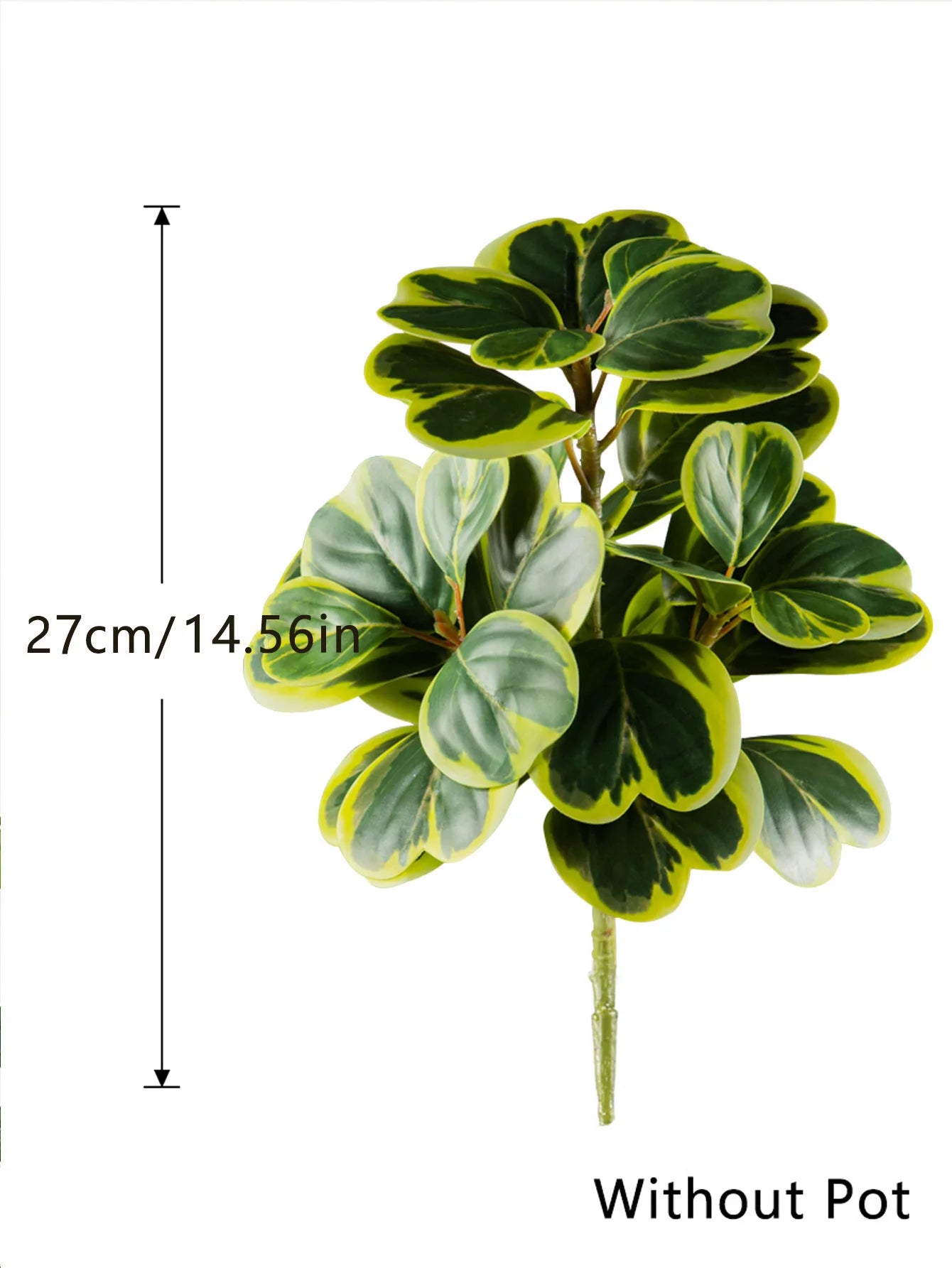 Artificial Green Leaves Arrangement, 27cm Tall Fake Succulent Home Decor for Stylish Interiors