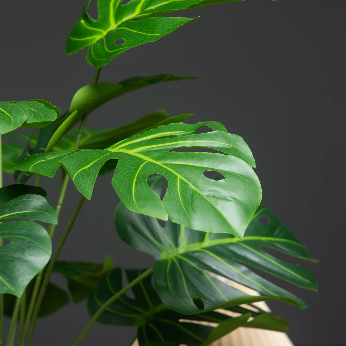Realistic fake tropical plants for home with vibrant green leaves and detailed textures