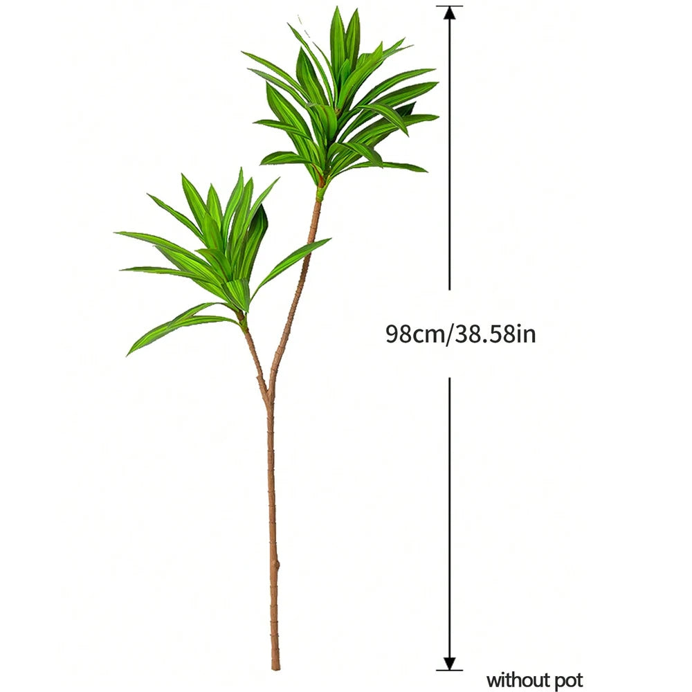 Realistic faux Brazilwood leaves on a tall stem, perfect for home decor and indoor landscaping