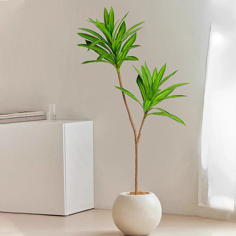 Tall potted plant with faux Brazilwood leaves for modern home decor and indoor styling