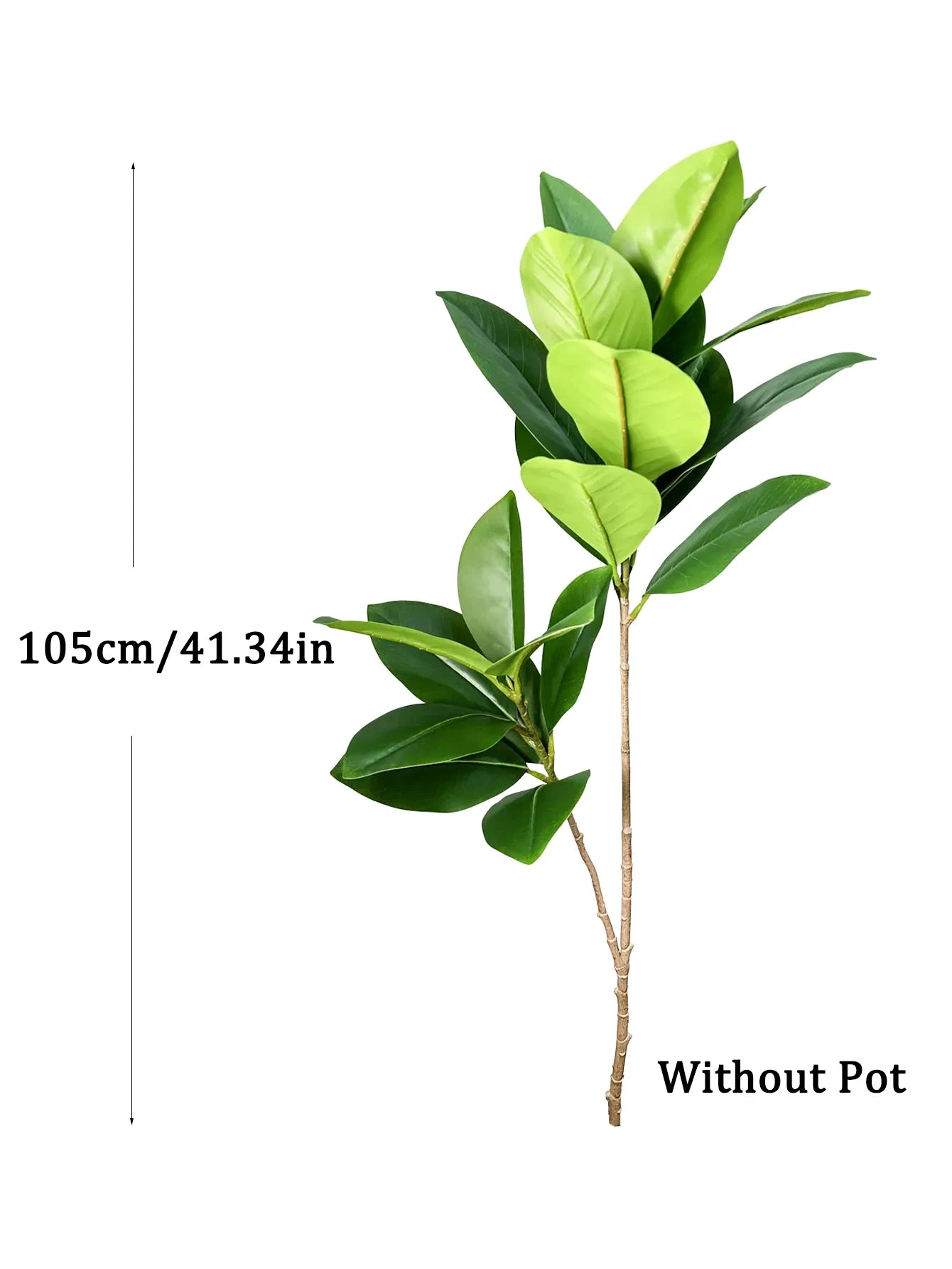Artificial 105cm Tall Green Leaf Plant Without Pot for Home Decor by Mağazam