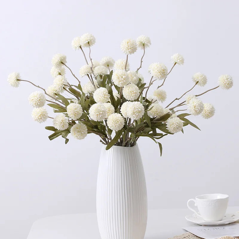 White Decorative Flower Arrangement in a Modern Vase for Home Decoration
