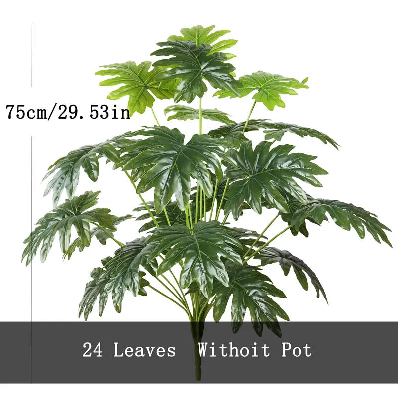 75cm Faux Plant with 24 Lush Green Leaves Perfect for Home Decor Without Pot