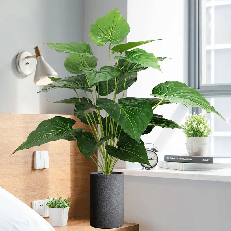 Jannaflora Artificial Potted Plant with Lush Green Leaves for Home Decor and Indoor Spaces