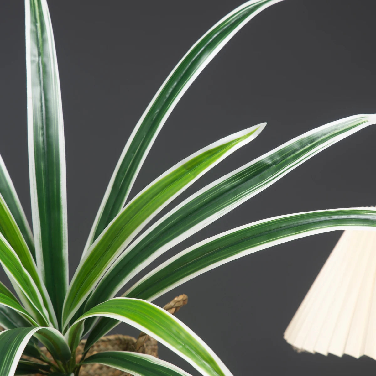 Artificial Spider Plant with Lush Green Leaves and Striped Texture for Home Decor