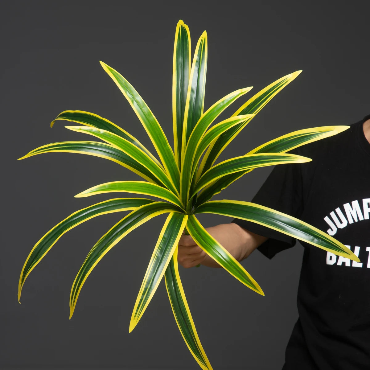 Artificial Plant with Lush Green and Yellow Leaves for Home Décor and Indoor Styling