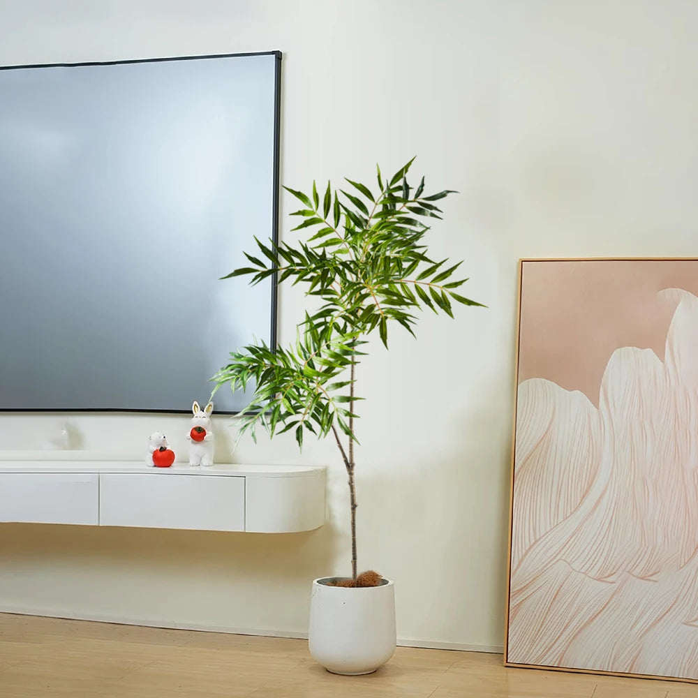 Artificial Indoor Palm Tree in White Pot for Home Decor and Aesthetic Touch