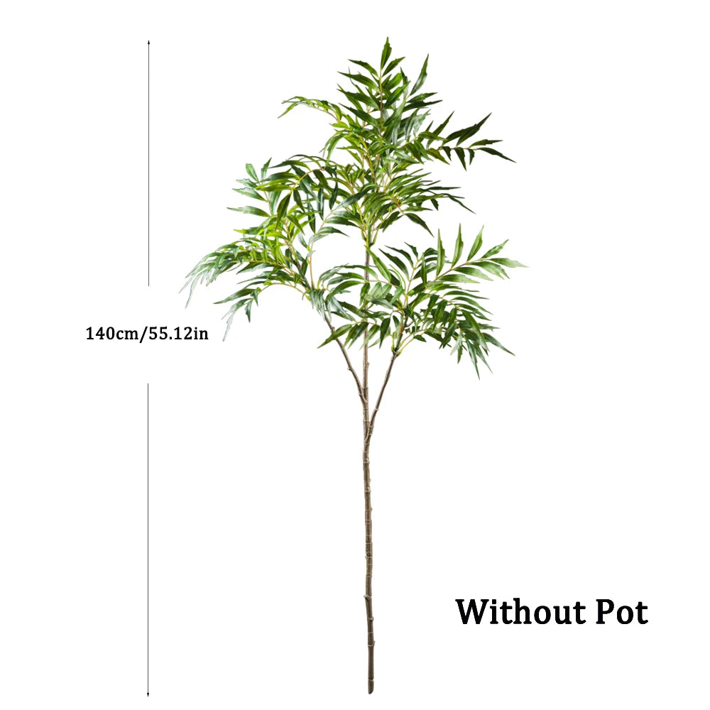 Artificial Green Bamboo Plant 140cm Tall Without Pot for Home Decoration